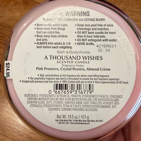 Bath & Body Works A Thousand Wishes Soy Wax Blend Candle - Picture 4 of 4